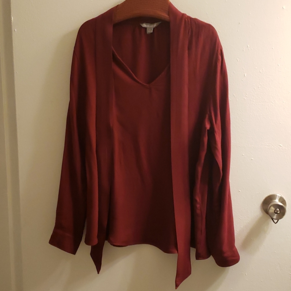 Long sleeve blouse with bow
